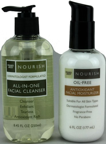 Trader Joe's Nourish All-In-One Facial Cleanser & Nourish Oil-Free Antioxidant Facial Moisturizer