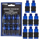 Master Elite Series 8 Piece Universal Air Hose Quick Push Connect Coupler Set with...