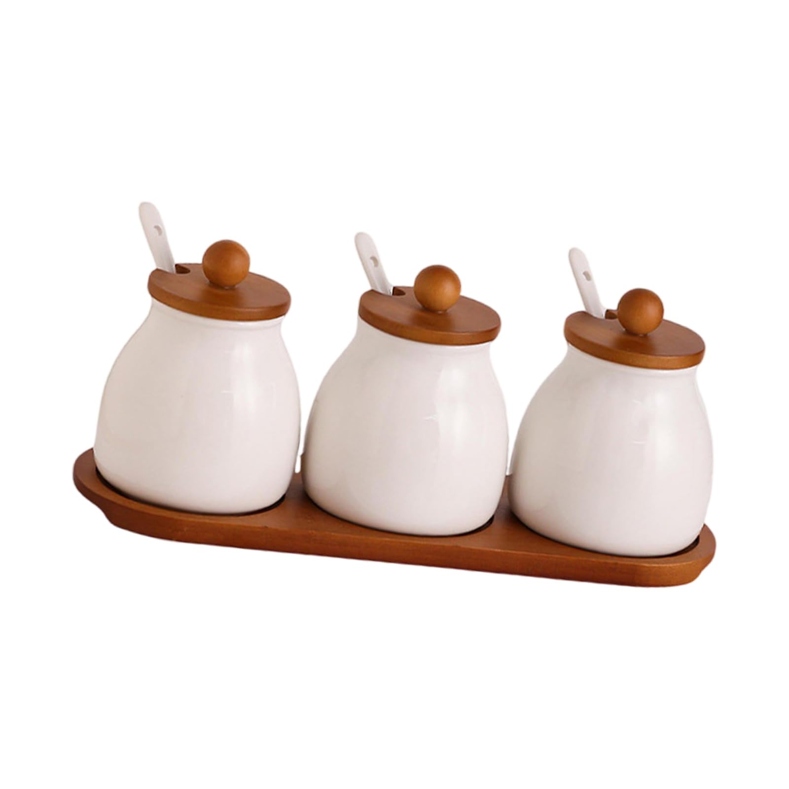 Qusinfc Seasoning Container Condiment Jar Ceramic Canisters Collection for Displaying Dry Ingredients Earthenware Condiment Canisters