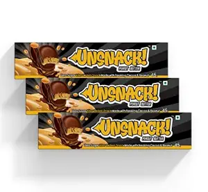 Unsnack - Peanut Butter (3x45g) | Keto and Vegan Friendly | High Protein and Sugar Free Healthy Snacks | Lip-Smacking Peanut Butter Crunchy Flavor | Sweetened with Stevia | Peanut Butter Cups