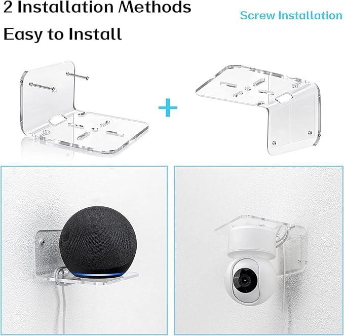 Shikha Collection CCTV Camera Wall Mount Bracket | 4-Hole Security Camera Stand Holder for WiFi Systems | Durable Support for Home, Office, Use β Easy Fit for Surveillance Setup, (Pack of 2) 1