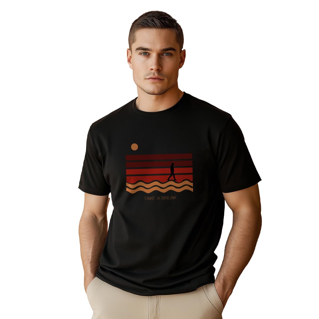 Men's Cotton Regular Fit Letter Print T-Shirt