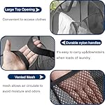 Pack of 2 Pop Up Laundry Hamper Collapsible Laundry Baskets Black Mesh Laundry Baskets with Portable Handle, Side Pocket for Bedroom, Nursery Room, Travel, Cruise - Image 5