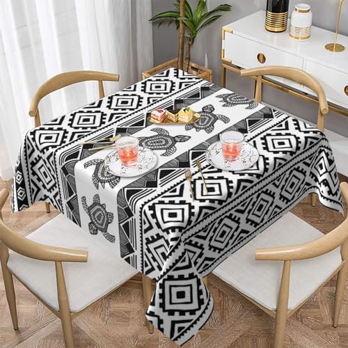 Nappe carrée ethnique en polyester imperméable 152x152 cm pour table de cuisine - 2