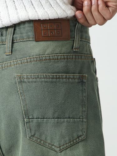 Image of Urbano Fashion Men's Loose Baggy Fit Heavy Washed Jeans Non-Stretchable