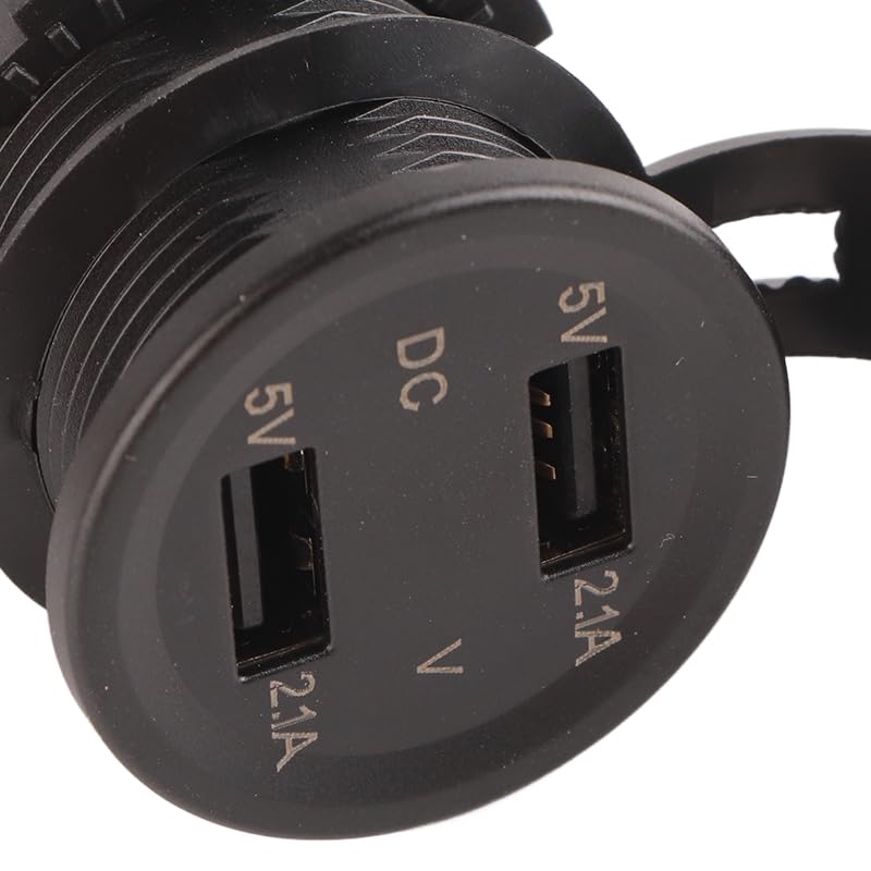 Motorcycle Dual USB with Digital Voltmeter for Fast Charging Phones Tablets and Devices (Red)