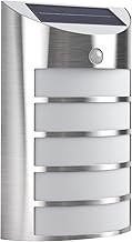 EXTRASTAR Outdoor Wall Lights with Sensor, PIR Lights Outdoor Solar Powered, Stainless Steel IP44 Water Resistant for Front Door Porch Patio Garden Hallway