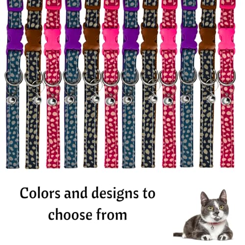 Image of Emily Pets Cat Collars with Bells - Breakaway Kitten Collar and Adjustable 5.1-7in,Cute Kitty Collar for Girl Boy Cats,Pet Gifts,Accessories,Supplies,Stuff (Color May Vary)