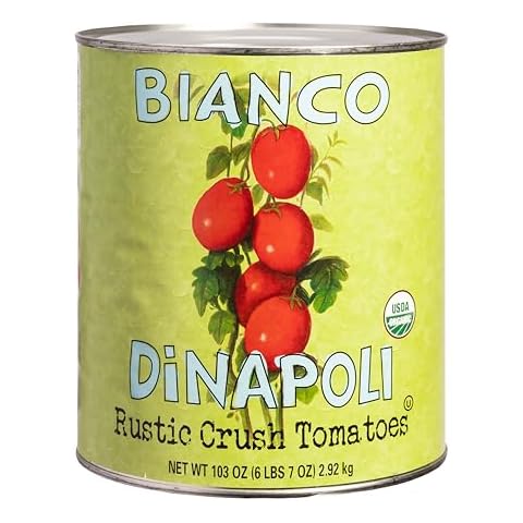 Bianco DiNapoli Rustic Crush Organic Crushed Tomatoes with Basil. 103 oz can Cover