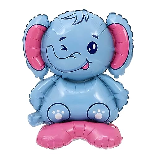 Ballon gonflable 3D, design éléphant, env. 43 x 58 cm – Parfait pour les fêtes d'anniversaire, les fêtes prénatales, les baptêmes, la décoration de chambre d'enfant, les fêtes à thème animal, les