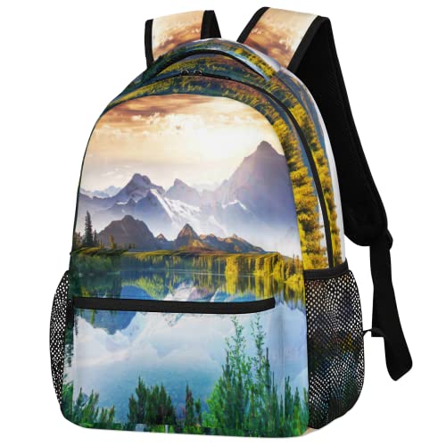 Nature Forest Tree Backpack, Waterfalls Landscape Backpack Casual Travel Laptop Daypack Bags Shoulder Bag