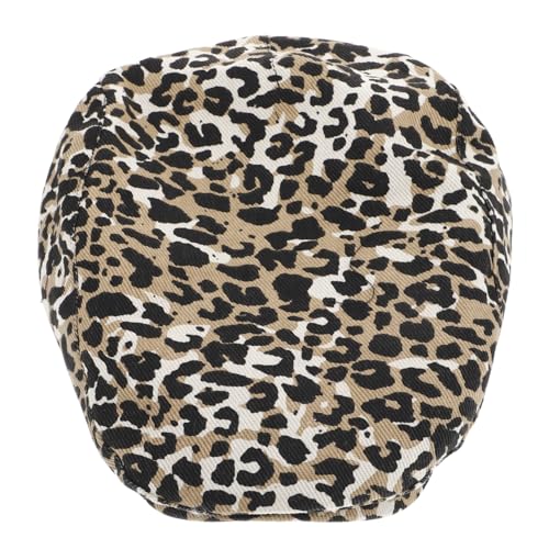 NOLITOY Leopard Print Newsboy Hats Beret Cap Beret Hat Women Men Newsboy Cap Adjustable Spring Autumn
