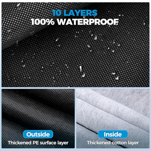 Image of Tsumbay 10 Layers Truck Cover Waterproof All Weather, 213 inch(L) x 80 inch(W) x 68 inch(H) Outdoor Full Exterior Cover with Rain UV Snowproof Protection with Zipper, Universal Fits Up to 213 Inch for Automobiles