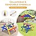 Costzon Kids Picnic Table, Fir Wood Kids Outdoor Table and Chairs with Removable Umbrella, Toddler Picnic Table for Patio, Backyard, Garden (Multicolor)