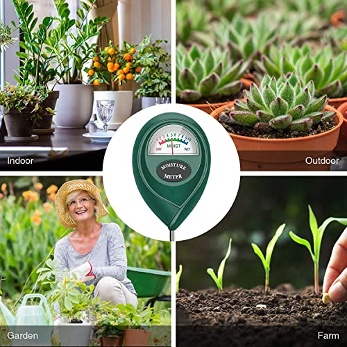 Moock Soil Moisture Meter, Portable Plant Soil Test Kit Indoor Outdoor Use, Hygrometer Moisture Sensor Water Meter For Potted Plants Succulents Trees Lawn Farm Garden, No Battery Needed, Easy To Read #TOP6