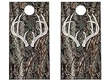Camo Deer Cornhole Wrap #414 - Cornhole Graphic Decals - Includes Application Squeegee - Set of (2)