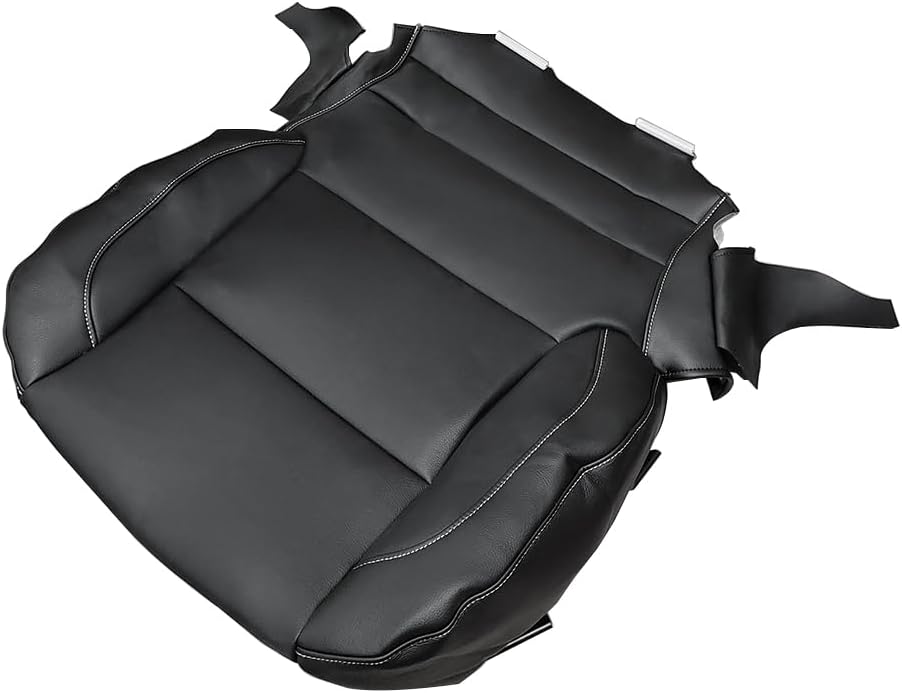 Driver Bottom Unperforated Seat Cover Replacement Fits for Chevy Silverado Tahoe Suburban GMC Sierra Yukon 2015-2019 Microfiber Leather (Also for Passenger Side)