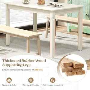 Giantex Dining Table for 4 People, 48” x 29” Kitchen Table with Wood Legs, Rectangular Dinner Table for Small Space, Apartment, Living Room, Dinette Table, Load 330 Lbs, Dining Room Table (White) Giantex Dining Table for 4 People 48 x 29 Kitchen Table with Wood Legs Rectangular Dinner Table for Small Space Apartment Living Room Dinette Table Load 330 Lbs Dining Room Table White