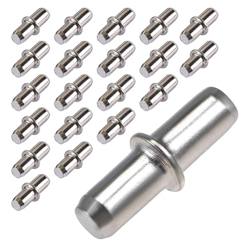 20x Portaestantes Soporte para Estante,Soporte para Tablas,Soporte para Estantes de 5 mm para Taladrar Baldas de Acero Macizo Niquelado Soporte Balda ara Estantes Armario Gabinete