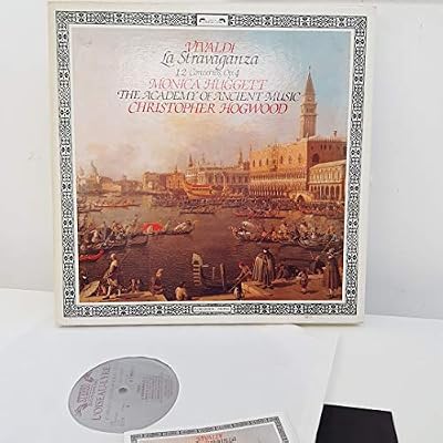 VIVALDI - MONICA HUGGETT, THE ACADEMY OF ANCIENT MUSIC, CHRISTOPHER HOGWOOD - La Stravaganza, 12 Concertos, Op.4, 2x12 inch LP, 417 502-1, silver labels with purple font