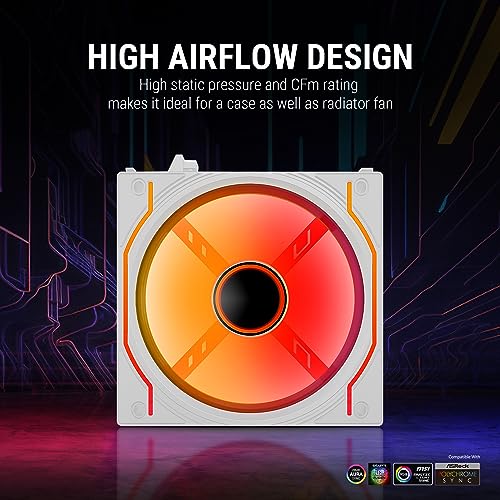 Image of Ant Esports Crystaflow 3 in 1 120mm ARGB Case Fan Kit with ARGB Controller, 2000 RPM, 58.23 CFM Airflow - White