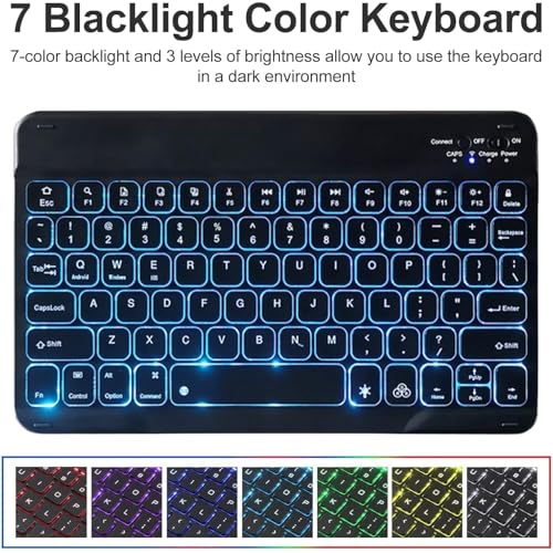 Image of ProElite Keyboard case for Oppo Pad 5 12.1 inch, Magnetic Detachable Wireless Bluetooth Keyboard for Oppo Pad 5 12.1 inch Built-in 7-Colors Backlit, Lavender