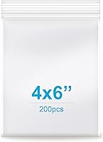 Vista 1 de 4 x 6 pulgadas, 200 bolsas de plástico transparente de 2 mil con cierre de cierre resellable para fotos, joyas, panadería, golosinas, viajes