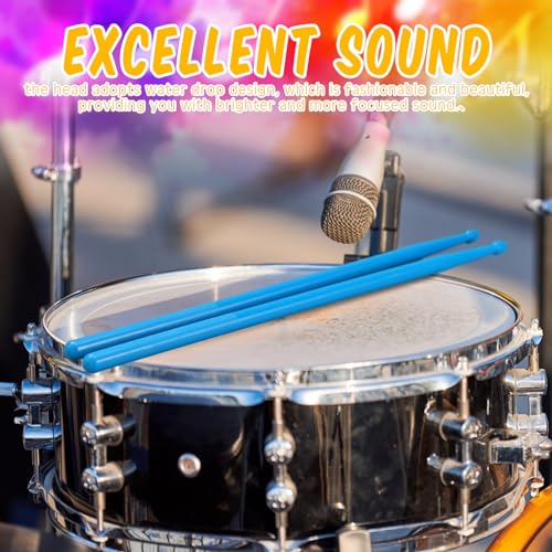 Fiada 40 Pairs Drum Sticks with ANTI SLIP Handles for Beginner Adults Drumsticks Bulk Light Durable Drum Practice Musical Instrument Percussion Accessories 5 Colors(5A) by Fiada - Used condition - Image 3