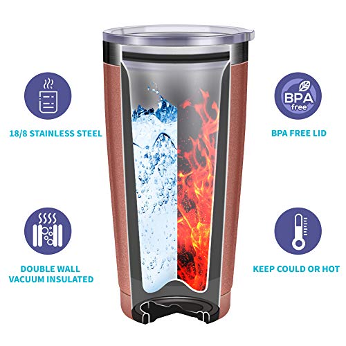 Sometimes You Forget That You Are Awesome - Thank You Gifts, Funny Inspirational Birthday Graduation Gifts For Women, Men, Coworker, Friends - Vacuum Insulated Tumbler With Keychain Rose Gold 20Oz #TOP1