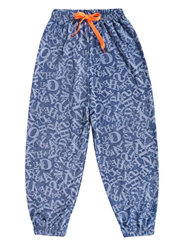 Kids Boys Girls Denim Harem Pants Colorful Boho Pattern Print Yoga Trousers Loose Casual Hippy Sweatpants4