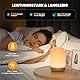 UPXNBOR LED Nachttischlampe Touch Dimmbar mit 256 RGB Farben & 4 Modi, Tischlampe Kabellos mit Timer & Haken, USB Aufladbar, Holzmaserung, Tragbares Nachtlicht für Schlafzimmer, Wohnzimmer