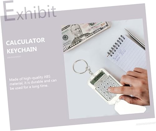 Miniatura 3 de Juego de 4 mini calculadoras de llavero, pantalla LCD portátil, calculadoras de bolsillo ligeras para estudiantes, accesorios de oficina, funciones