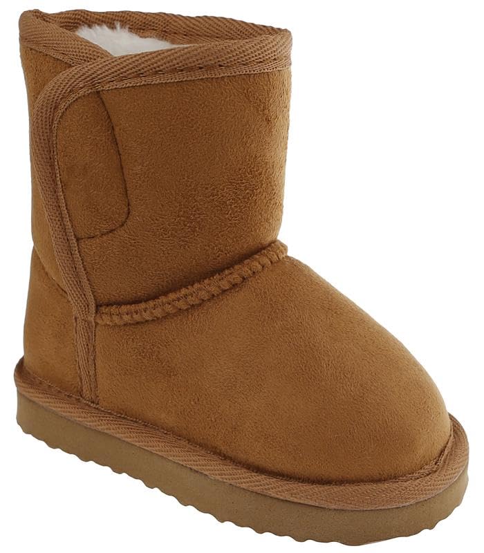 Capelli New York Toddler Girls Faux Suede Lined Solid Fashion Boots Chestnut 9