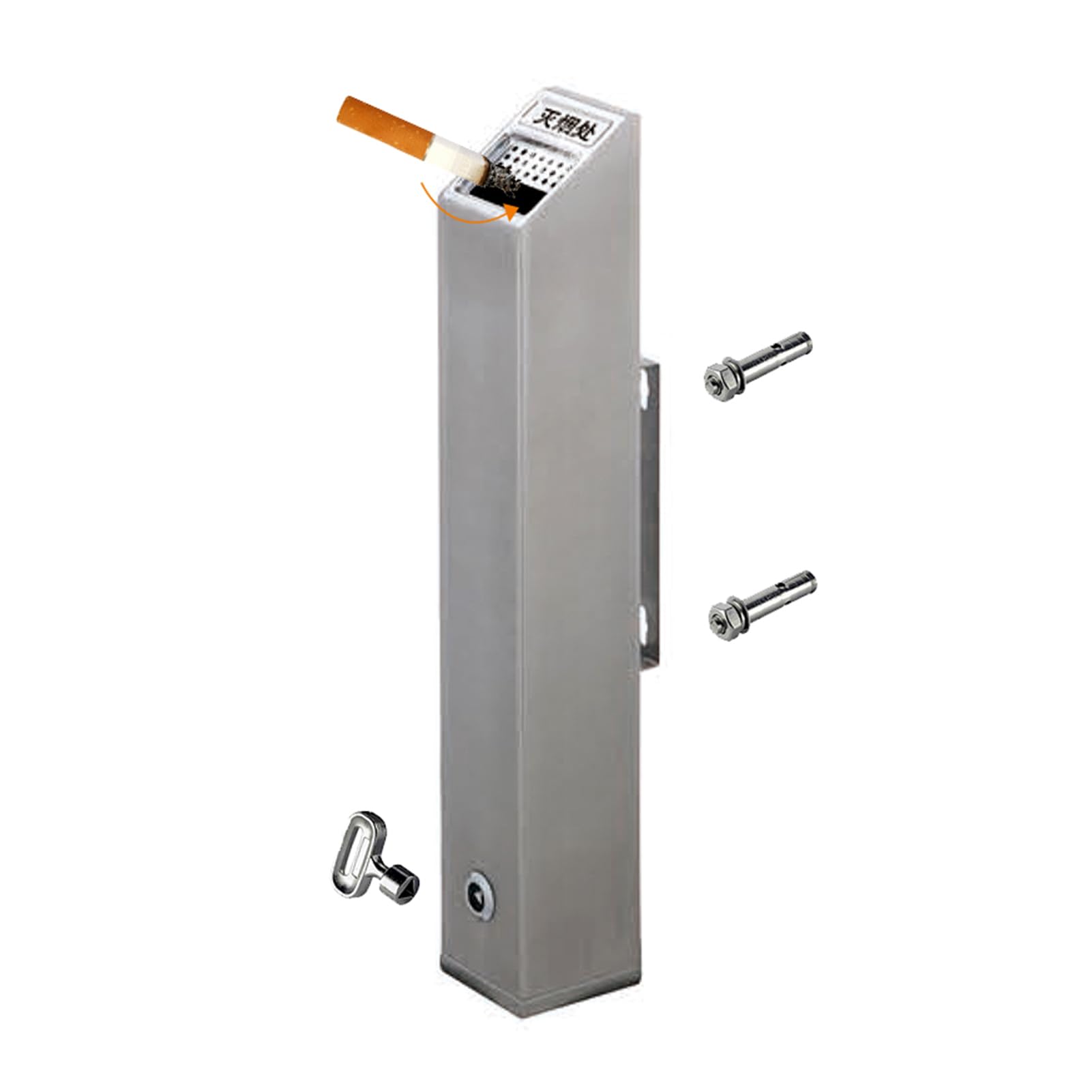 Wall mounted ashtray, Wall Mounted Ashtray Outside Pub Garden Office Cigarette Butt Can Lockable Bin for, Patio, Hotel(Color5,40x8cm)