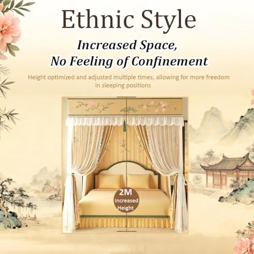Cortinas de cama con dosel para dormitorios de estilo retro romántico 5