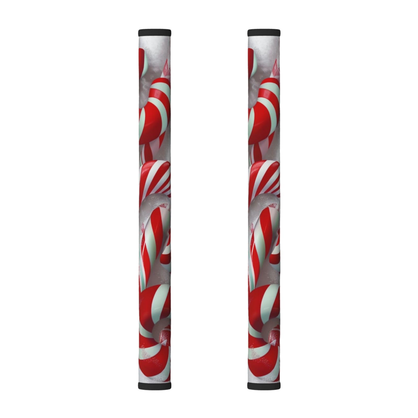 JKSEEPYN Candy Canes in Snow Printed Refrigerator Door Handle Covers - 2 Pack Kitchen Appliance Handles Decor Protector for Dishwashers, Microwave Oven and Furniture with Handle