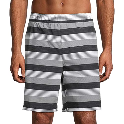 Speedo Mens Hydro Volley Swim Shorts (Stripe/Speedo Black, Medium 32/34)