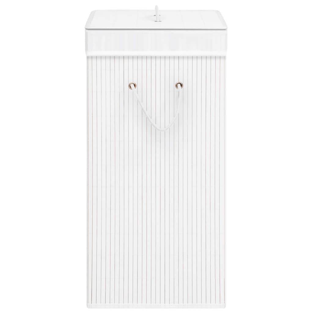 Cesto portabiancheria in bambù bianco 72 l