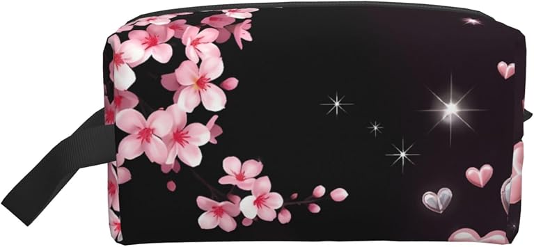 Japanese Pattern Japanese Style Pink Cherry Blossom Flower 88469728 Large Capacity Cosmetic Makeup Pouch Cosmetic Storage Multifunctional Pouch