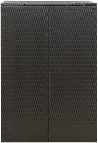 Miniatura 5 de Cobertizo de basura individual para exteriores, cubo de basura de polietileno para jardín, patio, patio trasero, basurero al aire libre, color