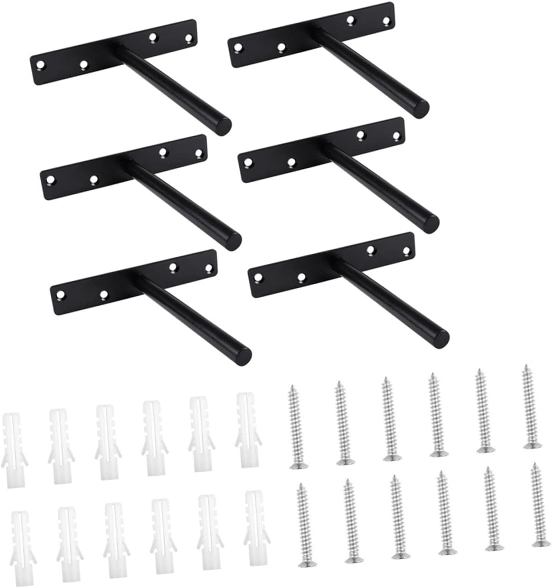 6sets Floating Shelf Brackets Hidden Shelf Brackets Heavy Duty Iron Material
