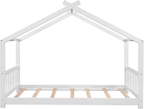 Miniatura 21 de Harper & Bright Designs Cama individual para casa, marco de madera maciza para niños y niños pequeños, no necesita somier (blanco) Espresso (diseño