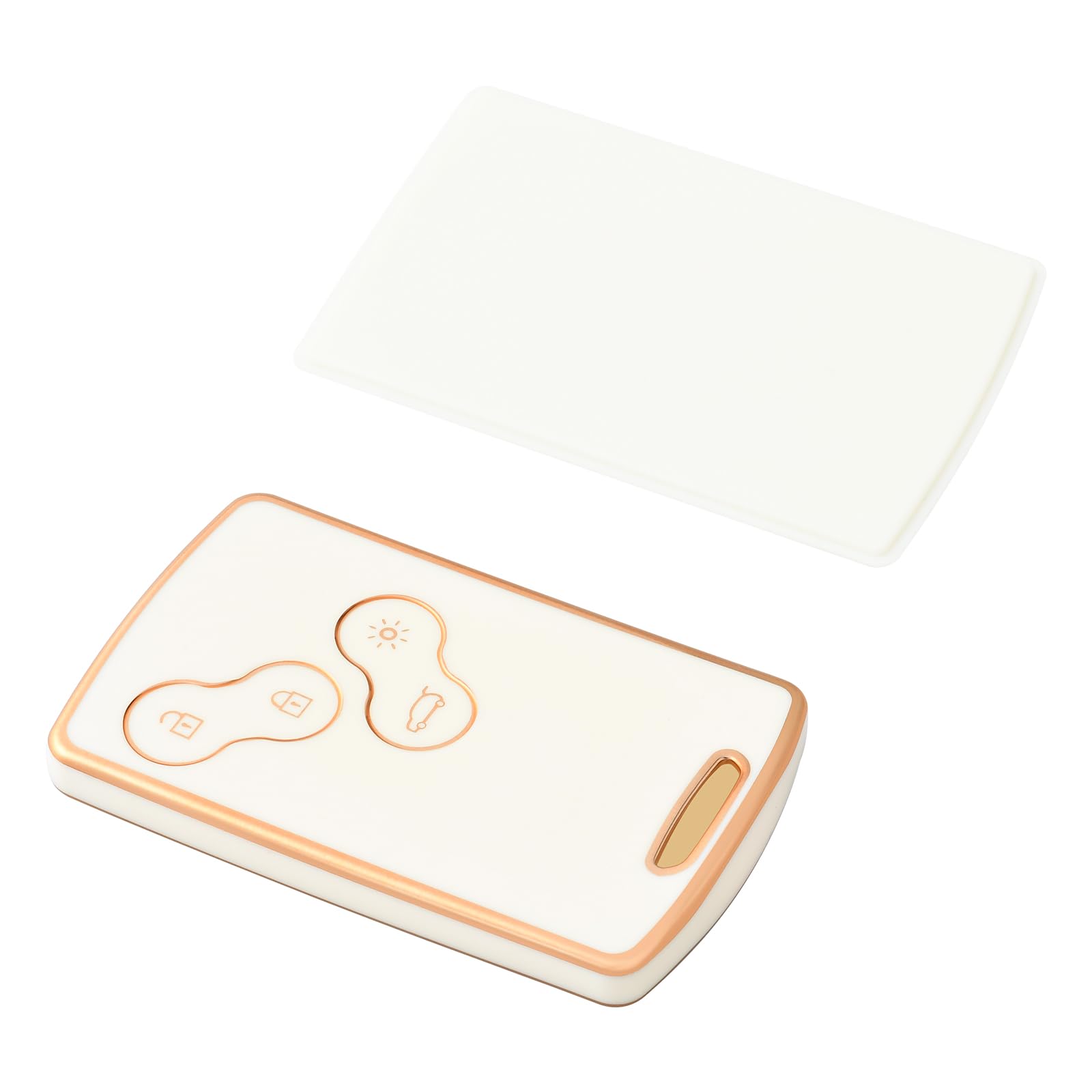 Cover Chiavi Auto Renault - Custodia Protettiva In Silicone TPU Con Bordi Oro/Argento Per Clio, Megane, Captur - Foto 3