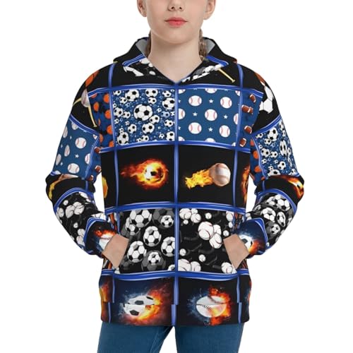 Baseball Red and White Stripes Hoodie Youth Hooded Sweatshirt 3D Digital Printed With Pockets Tops3