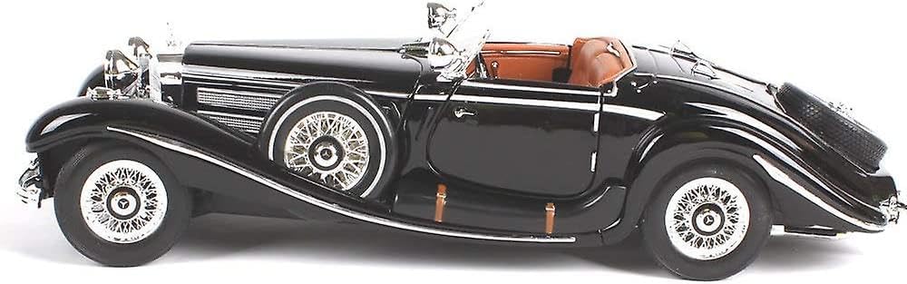 CROPDAK 1:24 Scale Exclusive Alloy Metal Pull Back Die-cast Car Model with Sound Light Mini Auto Toy for Kids Metal Model Toy Car with Sound and Light? (1.18-1936 Merrc-Bennz Classic -Black) 3