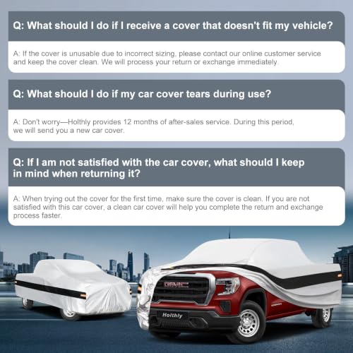 Image of 10 Layers Truck Cover Waterproof All Weather Custom Fit GMC Sierra 1500(2002-2026)Double /Extended /Crew Cab Short Bed, Outdoor Full Exterior Pickup Car Cover Sun Rain Snow Ice Protection.Sliver
