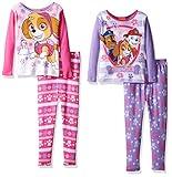 Nickelodeon Girls' Shimmer and Shine 4-Piece Pajama Set