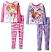 Nickelodeon Girls' Shimmer and Shine 4-Piece Pajama Set