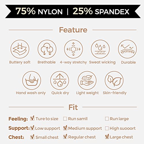 Aoxjox Women's Workout Bandeau Sports Bras Taining Fitness Running Yoga Crop Tank Top (Black, Medium) #TOP5