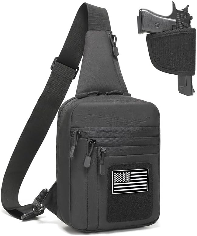 CCW Sling Bag for Men & Women, Concealed Carry Chest Gun Bag, EDC Shoulder Crossbody Bag with Holster of Pistol - Image 9